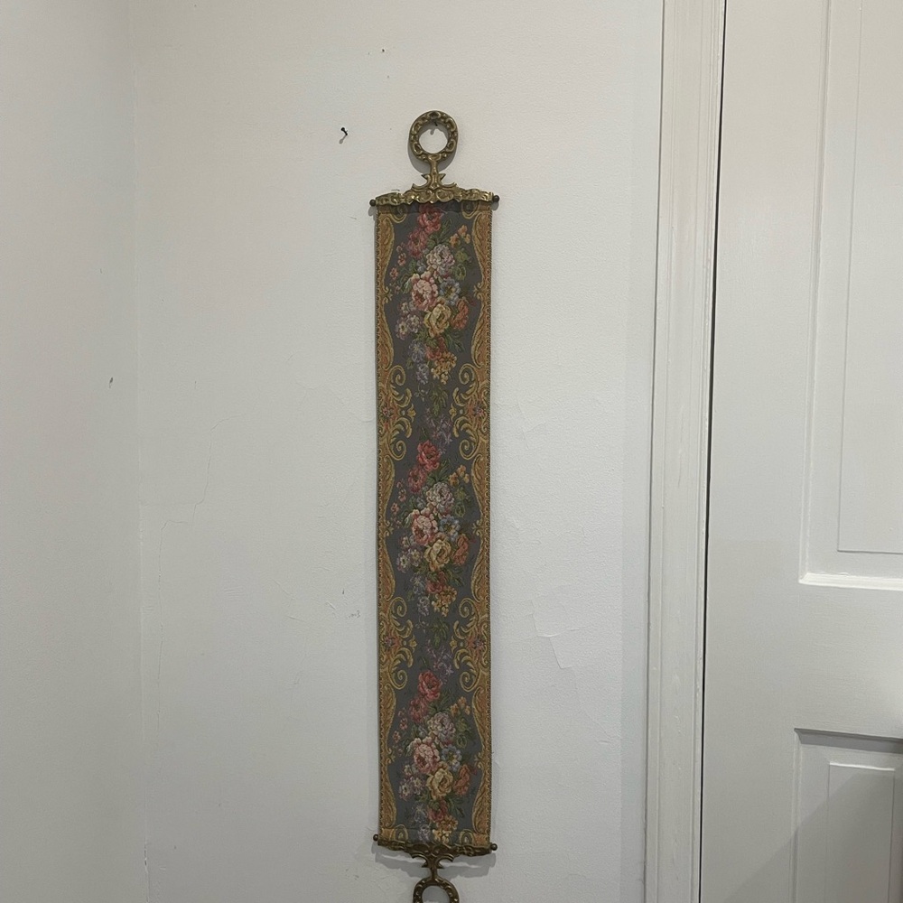 Corona Floral Tapestry with Gold and Gray Accents